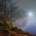 Reflection Lake And Foggy Morning In Jurmala  