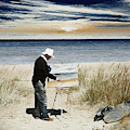 Painter on Jurmala Beach Latvia 